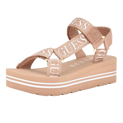 GUESS Women's Avin Wedge Sandal, Rose Gold, 4.5 UK