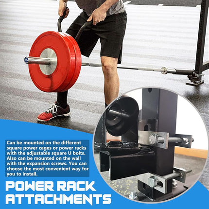 T Bar Row Platform Landmine Attachments for Squate Rack or Wall Mount Fits 2-inch Olympic Barbell, Landmine Base Gym Equipment, Power Cage Landmine for Almost of Power Rack (Style 2)