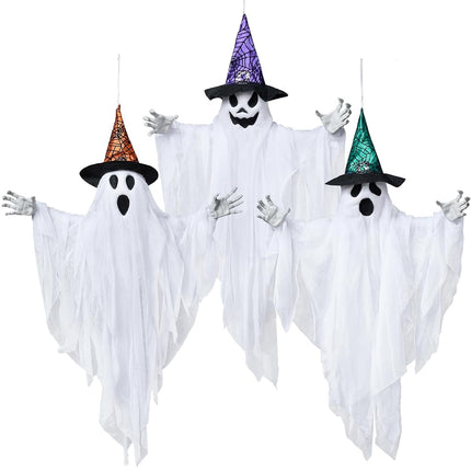 JOYIN 3 Pack 24.8" Hanging Ghost Decorations, Hall