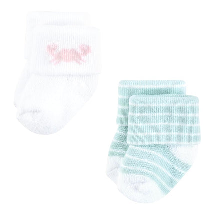 Hudson Baby Unisex Baby Cotton Rich Newborn and Terry Socks, Pink Dolphin, 0-6 Months, Pink Dolphin, 0-6 Months