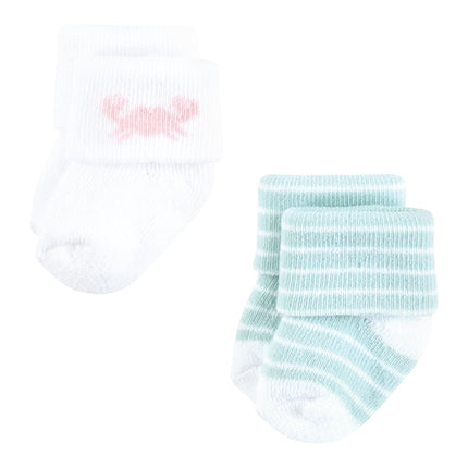 Hudson Baby Unisex Baby Cotton Rich Newborn and Terry Socks, Pink Dolphin, 0-6 Months, Pink Dolphin, 0-6 Months