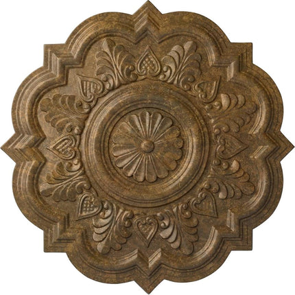 Ekena Millwork CM20DRRZS Deria – Roof Medallion for Awnings up to 6 Inches, Rubbed Bronze