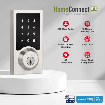 Kwikset 99180-010 HomeConnect 918 Contemporary in Venetian Bronze Electronic Deadbolt