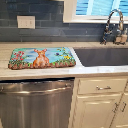 Caroline's Treasures CK1277DDM Pharaoh Hound Spring Dish Drying Mat, 14 x 21", multicolor