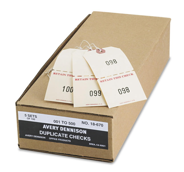 Avery 18670 Duplicate Auto Park Tags, 1-500, 4 3/4