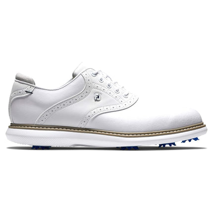 Chaussures de golf Footjoy Traditions pour homme, blanc/blanc, 11 Étroit