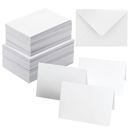 100 Pack Blank 5x7 Cardstock With Envelopes, Premi