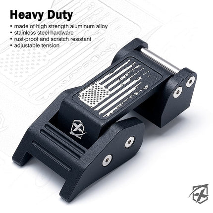 Xprite Aluminum Hood Latches with Retro Flag, Adjustable Hood Latch Catches Kit Compatible with 2007-2018 Jeep Wrangler JK JKU & 2018-2025 Jeep Wrangler JL JLU & 2020+ Gladiator JT, 1 Pair