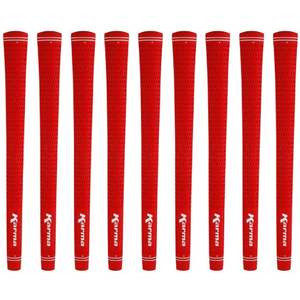 Karma Velour Red Jumbo (+1/16") Golf Grips (9 Pack)