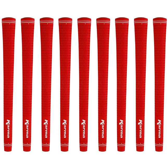 Karma Velour Red Standard Golf Grips (9 Pack)
