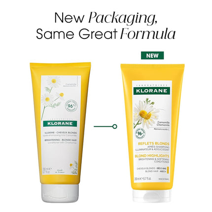 Klorane Brightening Conditioner with Chamomile for Blonde Hair, 200ml Bottle