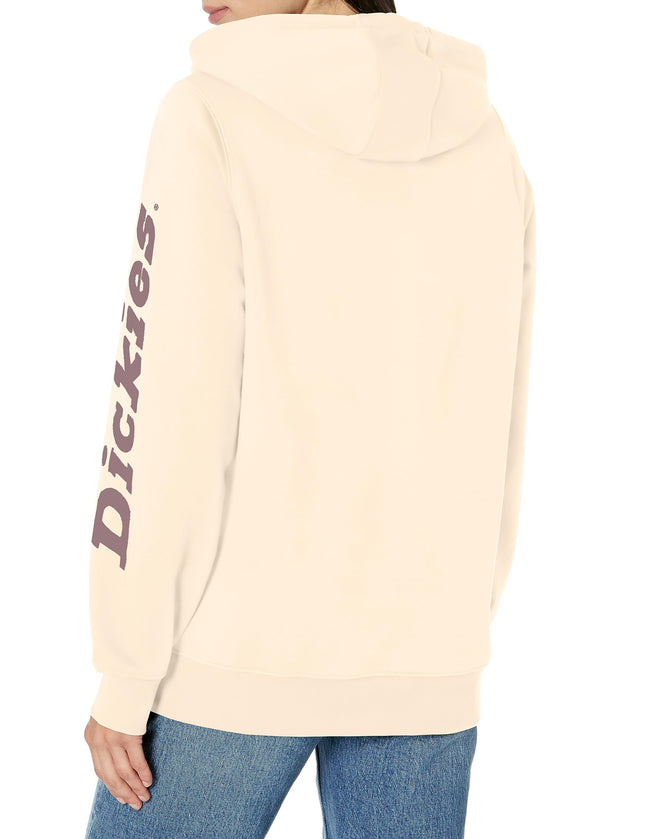 Dickies Women's Heavyweight Logo Sleeve Pullover, Antique White, Small