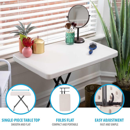 LIFETIME 30-Inch Adjustable Height Personal Table, Almond