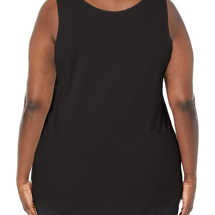 Just My Size Women's Shirt-Tail Tank Top, Black, 3X