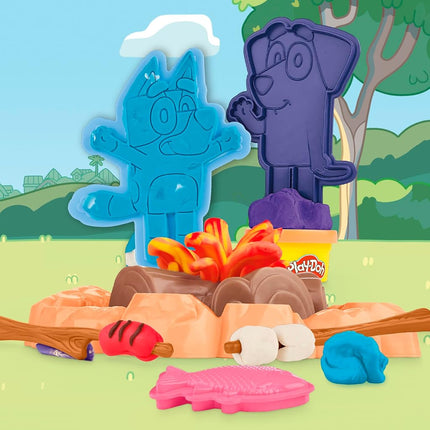 Play-Doh Bluey Goes Camping Playset with Campfire Themed Tools