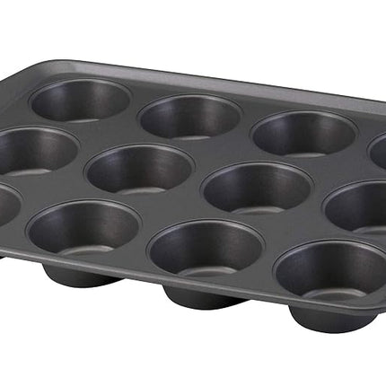 Molde antiadherente Rachael Ray Oven Lovin' para 12 magdalenas y cupcakes, naranja