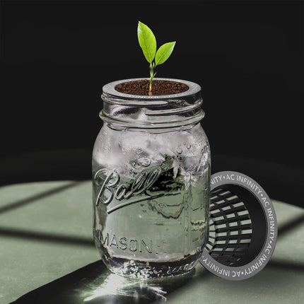 AC Infinity Vasos de red de 3 pulgadas, macetas de red ranuradas de alta resistencia para jardín con bordes de labio ancho, paquete de 25 cestas de cubo negras para cultivo interior y exterior, orquídeas, acuaponía, hidroponía