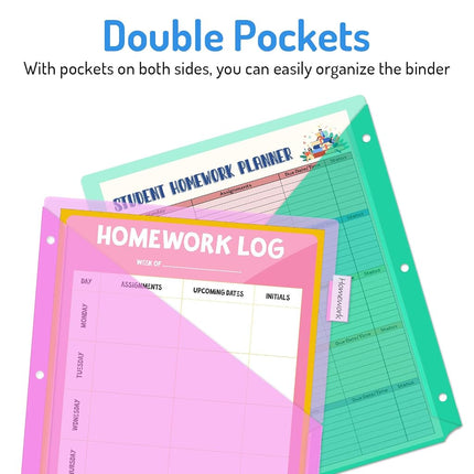 Forvencer 48 Count Dividers with 2 Pockets,8 tabs Binder Dividers with tabs