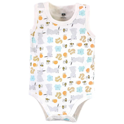 Hudson Baby Unisex Baby Cotton Sleeveless Bodysuits, Cool Dinosaurs, 9-12 Months