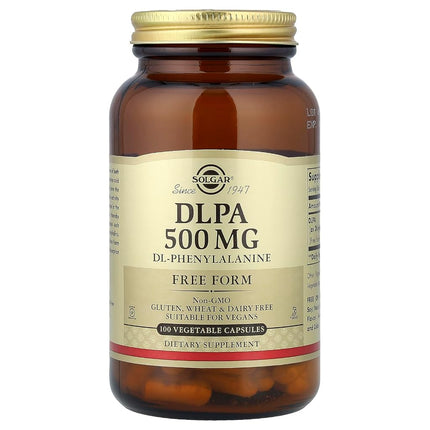 Solgar Dlpa 500 Mg, 100 Vegetable Capsules - Free 