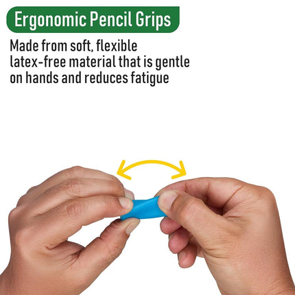 The Pencil Grip The Classics 12-Pack Triangle Pencil Grips, Assorted Bright Colors, 1.75-Inch Long (TPG-16212)