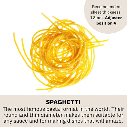 Marcato Pasta Machine Attachment, for Spaghetti, 2 mm Circular Cut, Chromed Steel, Made in Italy, Compatible with Atlas 150 and Atlasmotor, Pasta Cutter Kitchen Accessory. Pasta Shape: Spaghetti