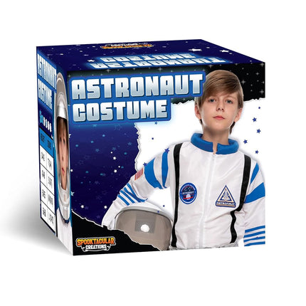 Spooktacular Creations Child Halloween Astronaut Costume, Unisex Pilot Jumpsuit With Astronaut Helmet, Costumes for Kids, White, Small (5-7 yrs)