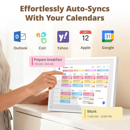 Digital Calendar Touch Screen 10 Inch, Electronic Calendar Chore Chart for Family Monthly/Weekly/Daily Planner, Smart Calendar for Home Organization, Desk Mount and APP Control