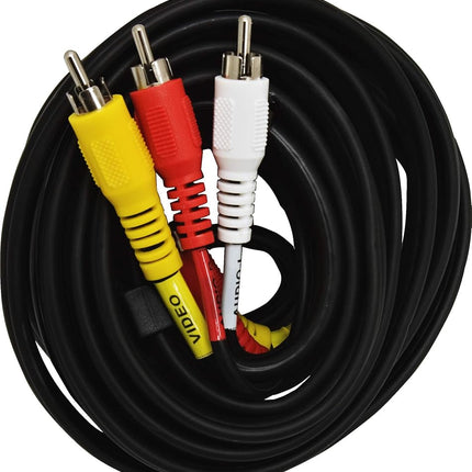 GE Composite Audio/Video Cable, 6 ft. RCA Style Plugs 3-Male to 3-Male, Low Loss, for TV, VCR, DVD, Satellite, and Home Theater Receivers, 23216