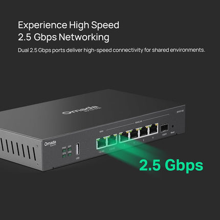 TP-Link Omada Multi-Gigabit VPN Router (ER707-M2) - Up to 6 WAN Ports & Load Balance, High-Security VPN, SSL/IPSec/GER§/PPTP/L2TP, Multi-Net DHCP, Powerful Firewall