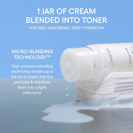 LANEIGE Cream Skin Cerapeptide™ Toner & Moisturizer: Lightweight Refillable Korean Milky Toner with Ceramide & Peptide for Hydration, Firming, & Barrier Support 320ml