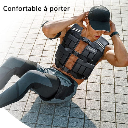 PROIRON Adjustable Weighted Vest 20kg, 20 Weight Packs, Weight Jacket Men Women with Reflective Stripe for Running Strength Training Workout Jogging Walking Home Gym Fitness Cardio Weight Loss, Black