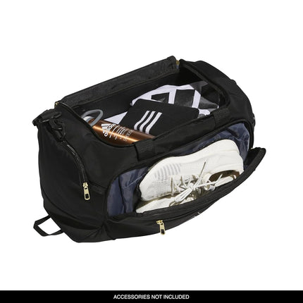 adidas Defender 5 Large Duffel Bag (100L), Black/Gold Metallic, Standard Size, Defender 5 Large Duffel Bag (100L)