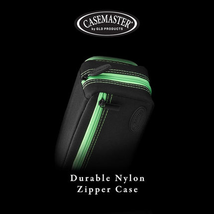 Casemaster by GLD Products Plazma Pro Black and Trimed Dart Case with Phone Pocket, Green Trim