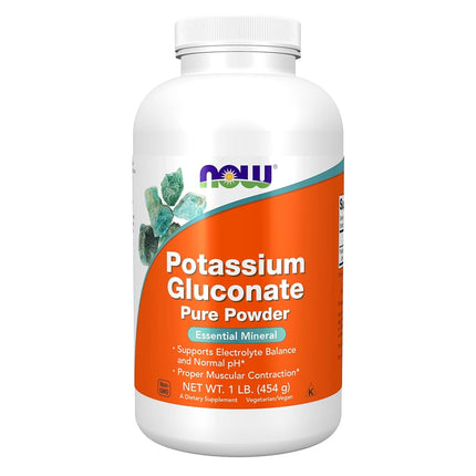 NOW Potassium Gluconate Pure Powder, 1-Pound