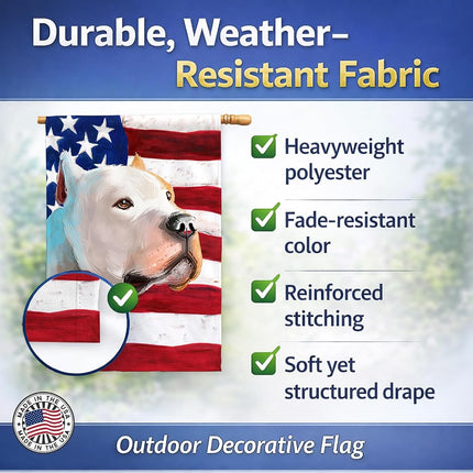 Caroline's Treasures CK6459CHF Brazilian Dogo American Flag Flag Canvas House Size, Large, multicolor