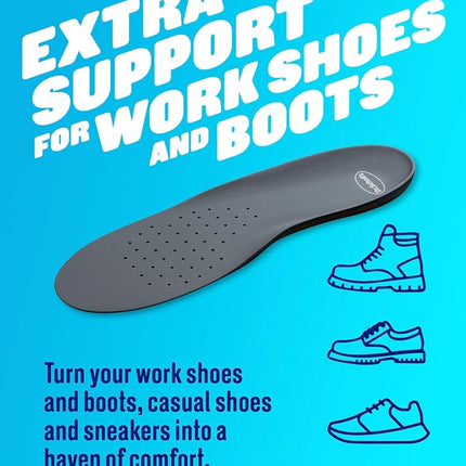 Dr. Scholl's Heavy Duty Support Insoles for Men - Designed for Big & Tall Men 90+kg, Wide Feet, Shock Absorbing, Arch Support, Distributes Pressure, Trim to Fit Inserts, 1 Pair, UK Size 7-12
