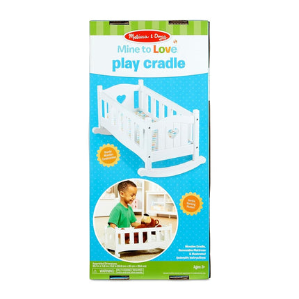 Melissa & Doug Mine to Love Wooden Play Cradle for Dolls, Stuffed Animals - White (10.2�H x 18.8�W x 20.7�L Assembled)