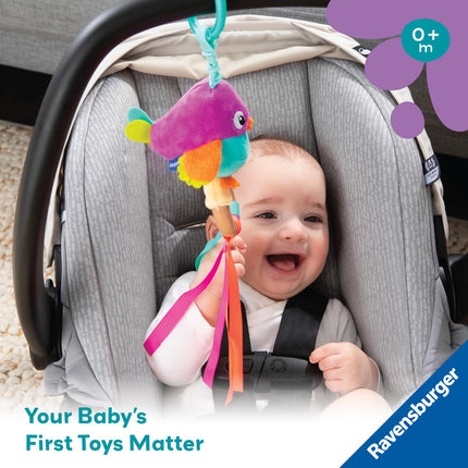 Ravensburger Play+ Shake & Chirp - Bird | Interactive Sound Toy | Engages Auditory & Tactile Exploration | Clip-On Design