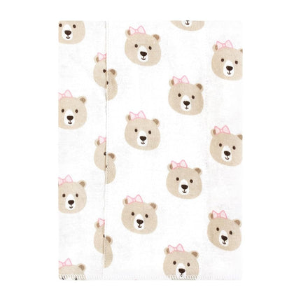 Hudson Baby Unisex Baby Flannel Burp Cloth 7pk, Pink Taupe Bear, One Size