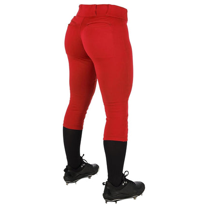 Champro Women's Tournament Traditional Low-Rise Polyester Softball Pant, XX-Large, Scarlet
