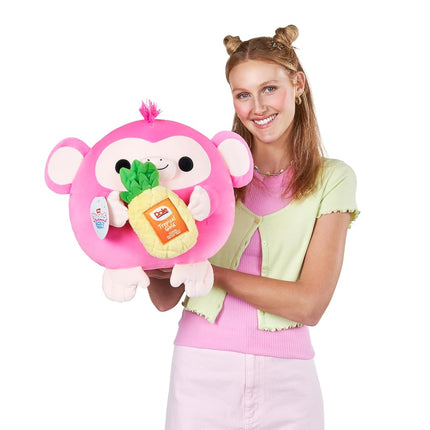 Snackles Series 2 Wave 2, Snack Swap, Monkey, 35 cm by ZURU Cuddly Squishy Comfort Plush with License Snack Brand Accessory (Monkey, Dole Pineapple)