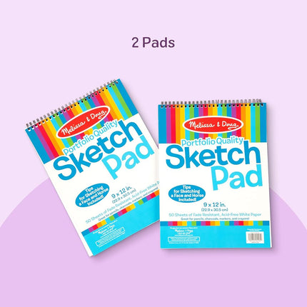 Melissa & Doug Sketch Pad (9 x 12 Inches) - 50 Sheets, 2-Pack - FSC Certified