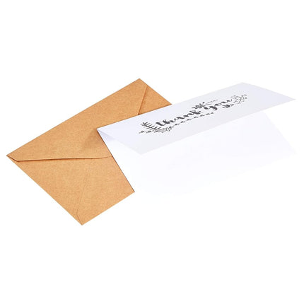 Amazon Basics Thank You Cards and Envelopes, 48 Count, Black/White