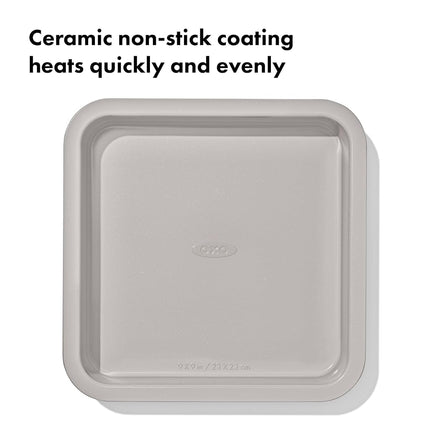 OXO Good Grips Non-Stick Pro Ceramic Coated Metal Bakeware 23cm Square Cake Pan, Storm Blue