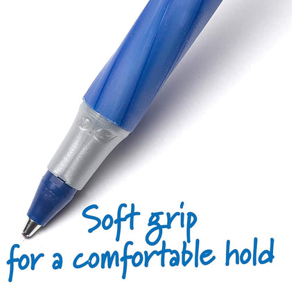 BIC : Ultra Round Stic Grip Pen, Blue Ink,Medium, 1.2 Mm -:- Sold As 2 Packs Of - 12 - / - Total Of 24 Each