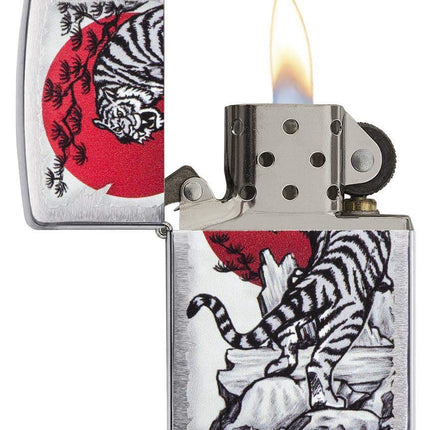 Zippo 29889 Tiger Sun Lighter, One Size, Asian Tiger Design