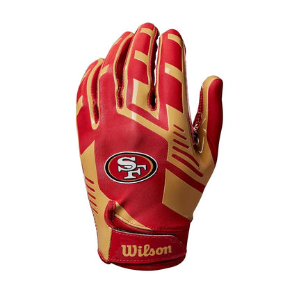 Guantes de fútbol americano Wilson NFL Stretch Fit - Adulto, San Francisco 49ers