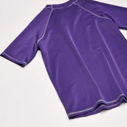 Kanu Surf Girls' Karlie Rash Guard UPF 50+ Sun Protection Short Sleeve Swim Shirt, Charlotte Purple, 8