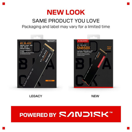 WD_BLACK SN850X NVMe SSD 4TB (Up to 7,300 MB/s read speed, Up to 6,600 MB/s write speed, M.2 2280, PCIe Gen4, Gaming Storage Expansion, High Performance Internal solid state drive) POWERED BY SANDISK